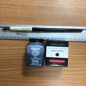 Vintage Dip Pen and Inks.  The ink isn’t vintage.